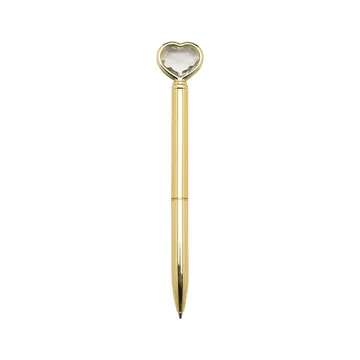 Caneta Metal Coração Diamante