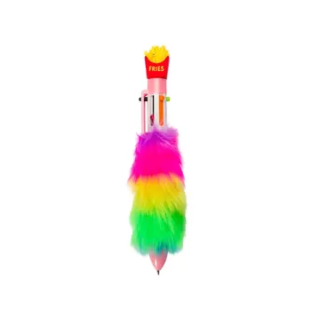 Caneta Plástica Pelúcia Multicolor 6 Cores