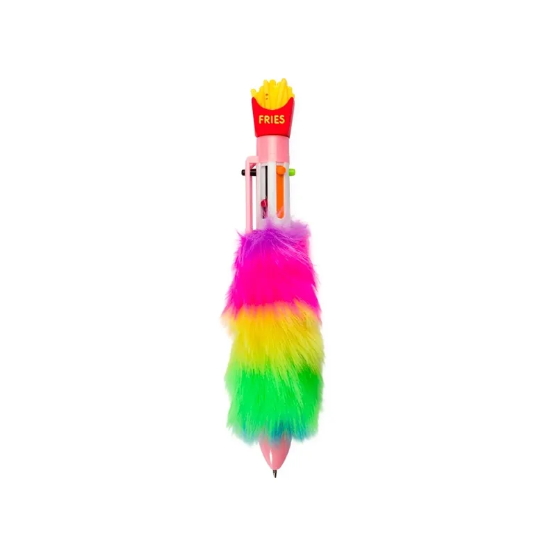 Caneta Plástica Pelúcia Multicolor 6 Cores