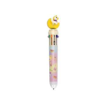 Caneta Plástica Unicórnio Multicolor 10 Cores